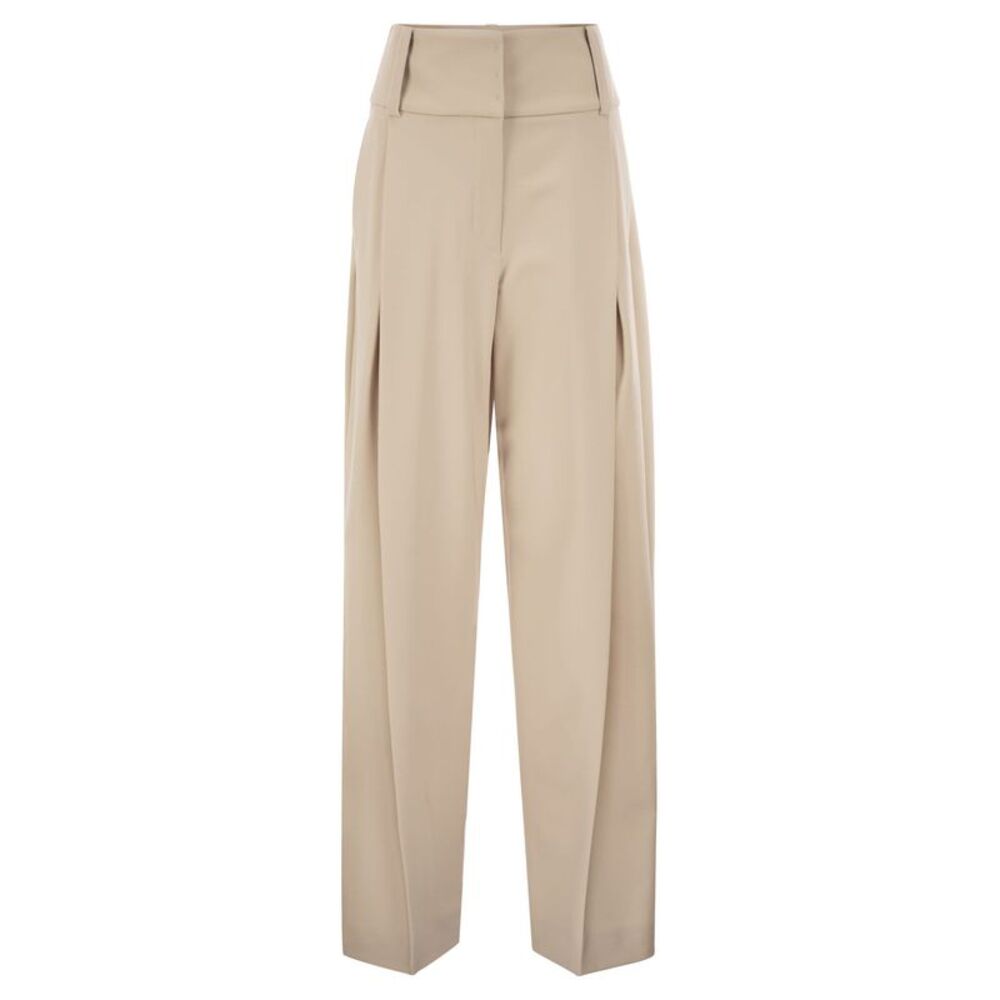 Sportmax Women Spxgirino - Wide-Leg Stretch Virgin Wool Trousers